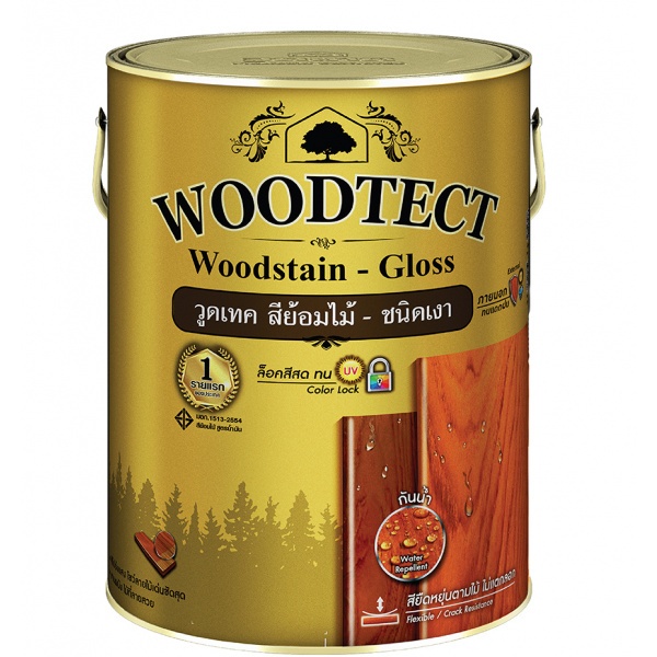 Woodtect วูดเทค วูดสเตน WG-101 เงา 1/4กล. สีไม้สัก