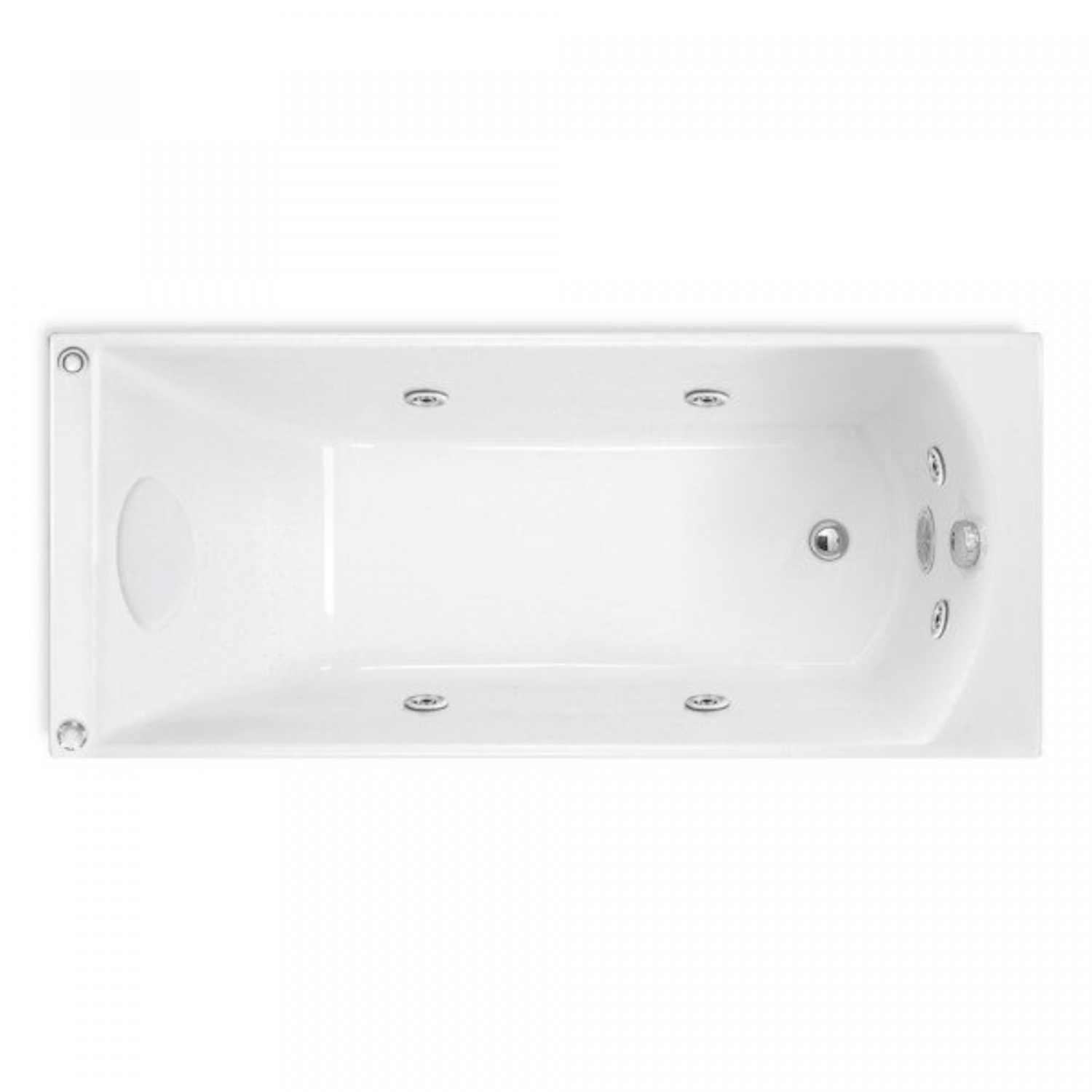 KOHLER อ่างอาบน้ำระบบน้ำวน รุ่น แพททีโอ 1500 หมอนสีขาว ปุ่มควบคุมด้านขวา