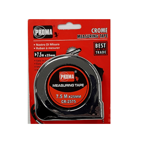 ตลับเมตร ชุบโครมเมี่ยม PROMA  7.5 เมตร