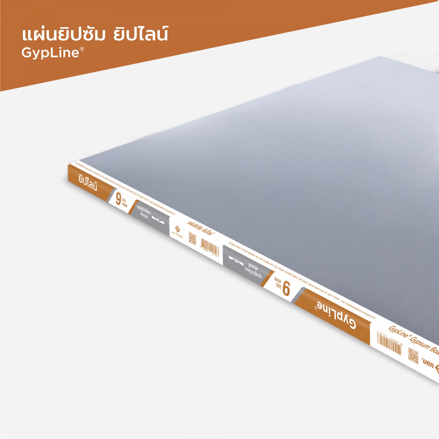 ยิปไลน์ ยิปซัมบอร์ด ชนิดฟอยล์ 9มม.x120x240 ซม. ขอบลาด