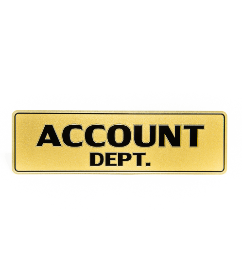 ป้ายอลูฯ SGB9101-84(ACCOUNT สีทอง ขนาด 7.5x25 ซม.)