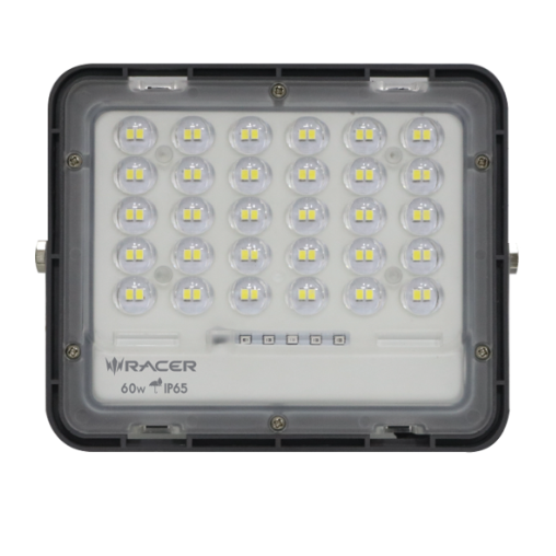 RACER โคมฟลัดไลท์โซลาร์เซลล์ LED 60W IP65 3000K รุ่นอินฟินิต แสงวอร์มไวท์