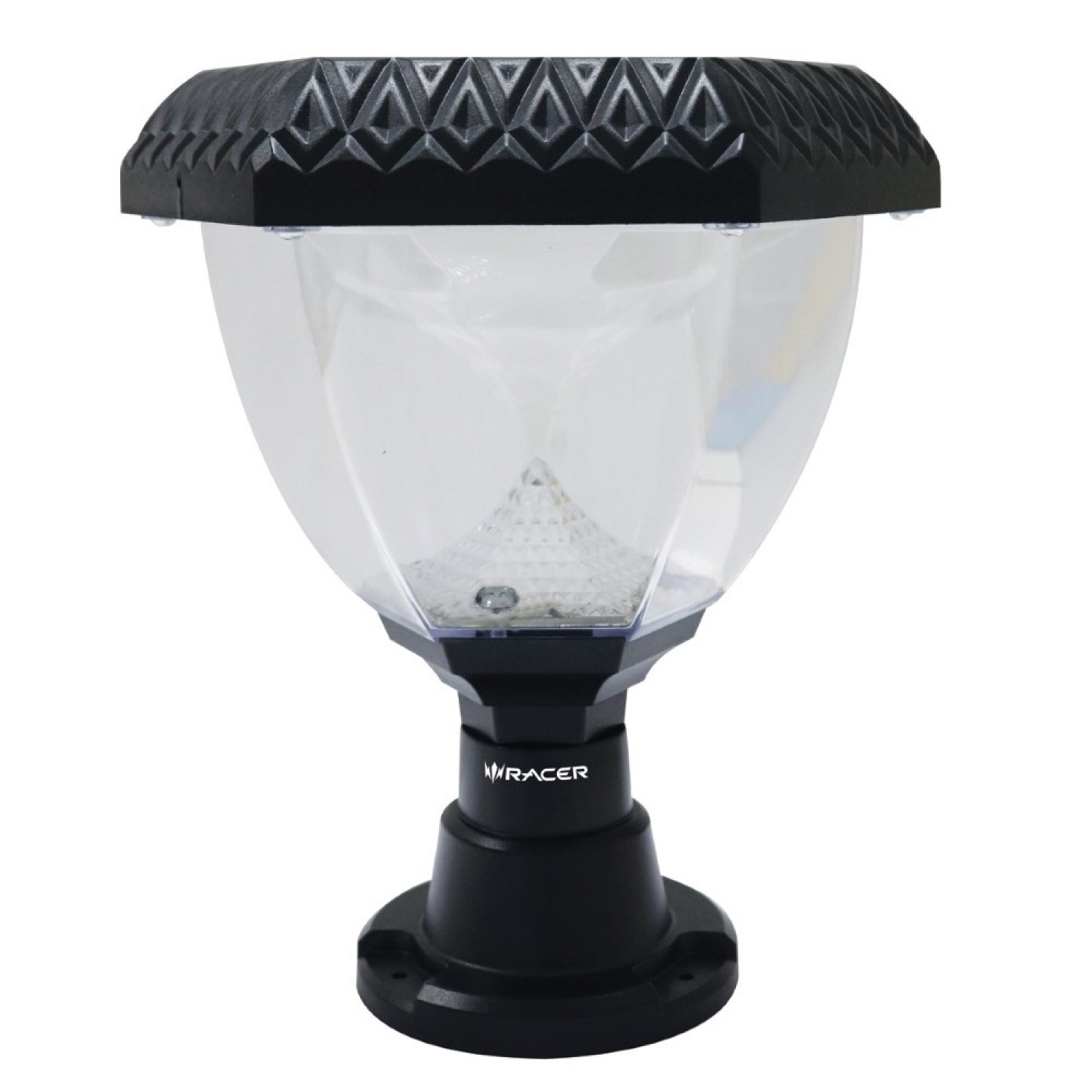 RACER โคมไฟหัวเสาโซลาร์เซลล์ LED 3W IP65 (6500K/3000K/RGB) พร้อมรีโมท รุ่นคาร์นิวัล2 ปรับได้ 2 แสง + RGB