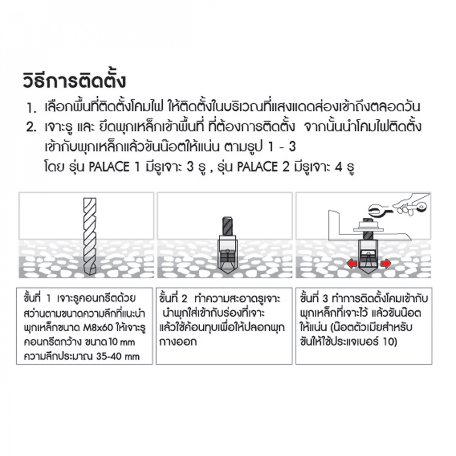 RACER โคมไฟหัวเสาโซล่าเซลล์ แอลอีดี 30 วัตต์ รุ่น PALACE 1 IP65