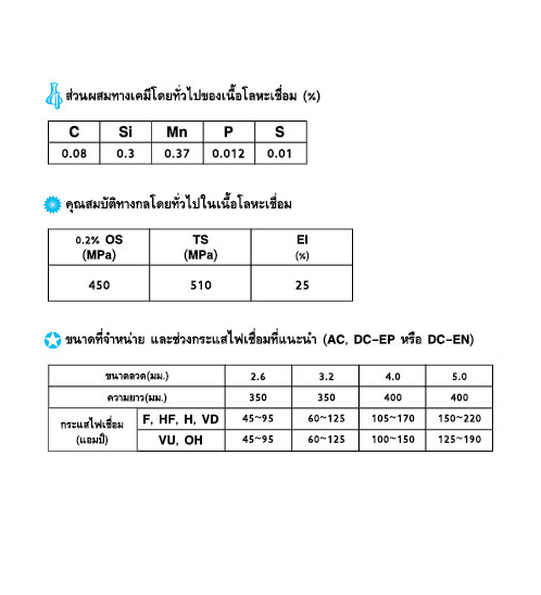 KOBE ลวดเชื่อมเหล็กเหนียวขนาด 5.0X400mm. รุ่น RB-26 E6013