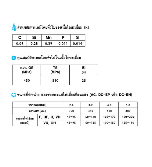 KOBE ลวดเชื่อมเหล็กเหนียวขนาด 2.6X350mm. รุ่น KOBE-30 E6013