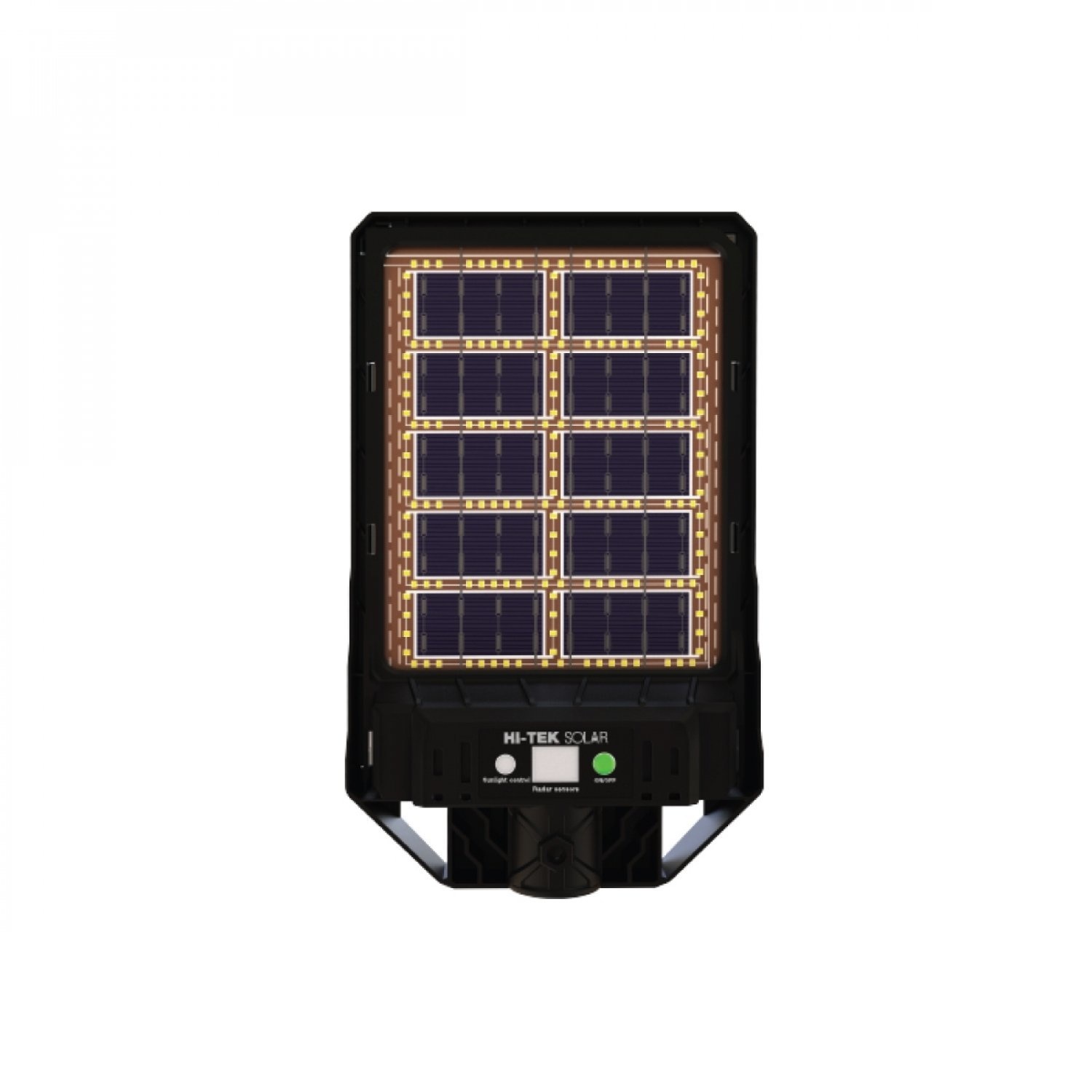 HI-TEK โคมไฟถนนโซล่า LED PHOENIX ชาร์จ 2 ด้าน 100W แสงขาว