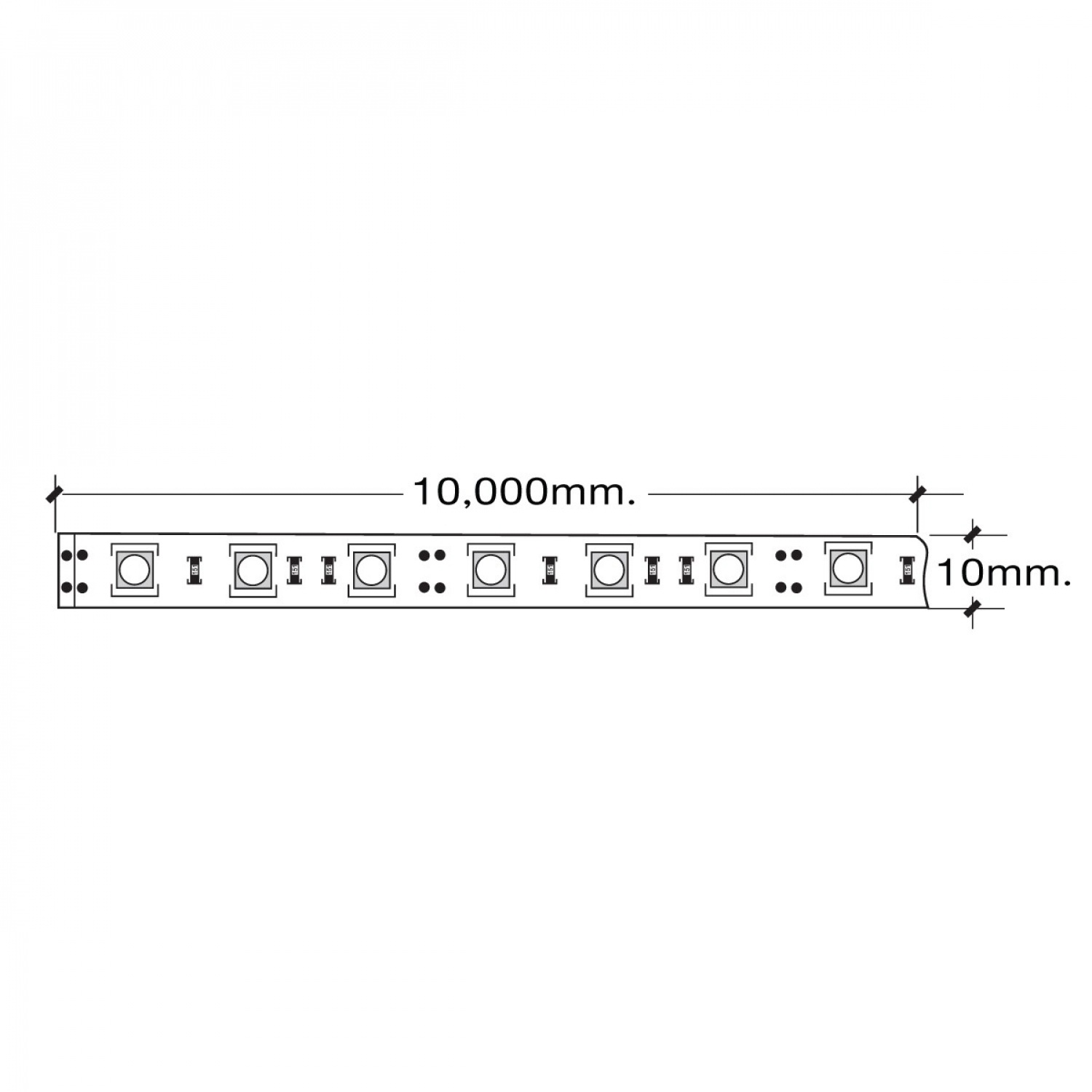 HI-TEK ชุดไฟแอลอีดีเส้นริบบิ้น 2835/120LED 220V 10M แสงขาว