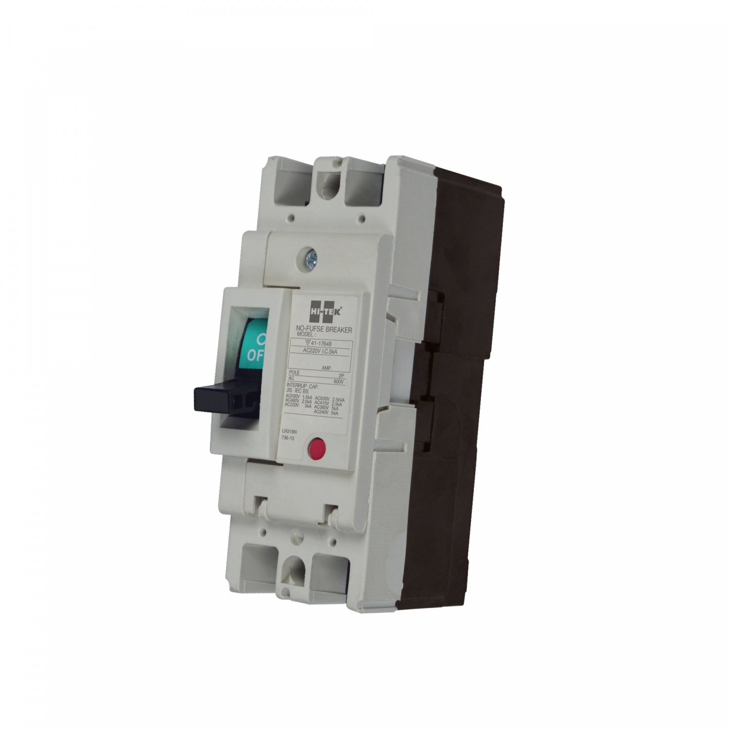 HI-TEK เซอร์กิตเบรคเกอร์เฟรมใหญ่ 2P 63A รุ่น HT-63 สีเทา