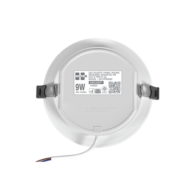 HI-TEK โคมพาเนล LED อีโค่ S ทรงกลม ขนาด 9W แบบฝังฝ้า แสงขาว