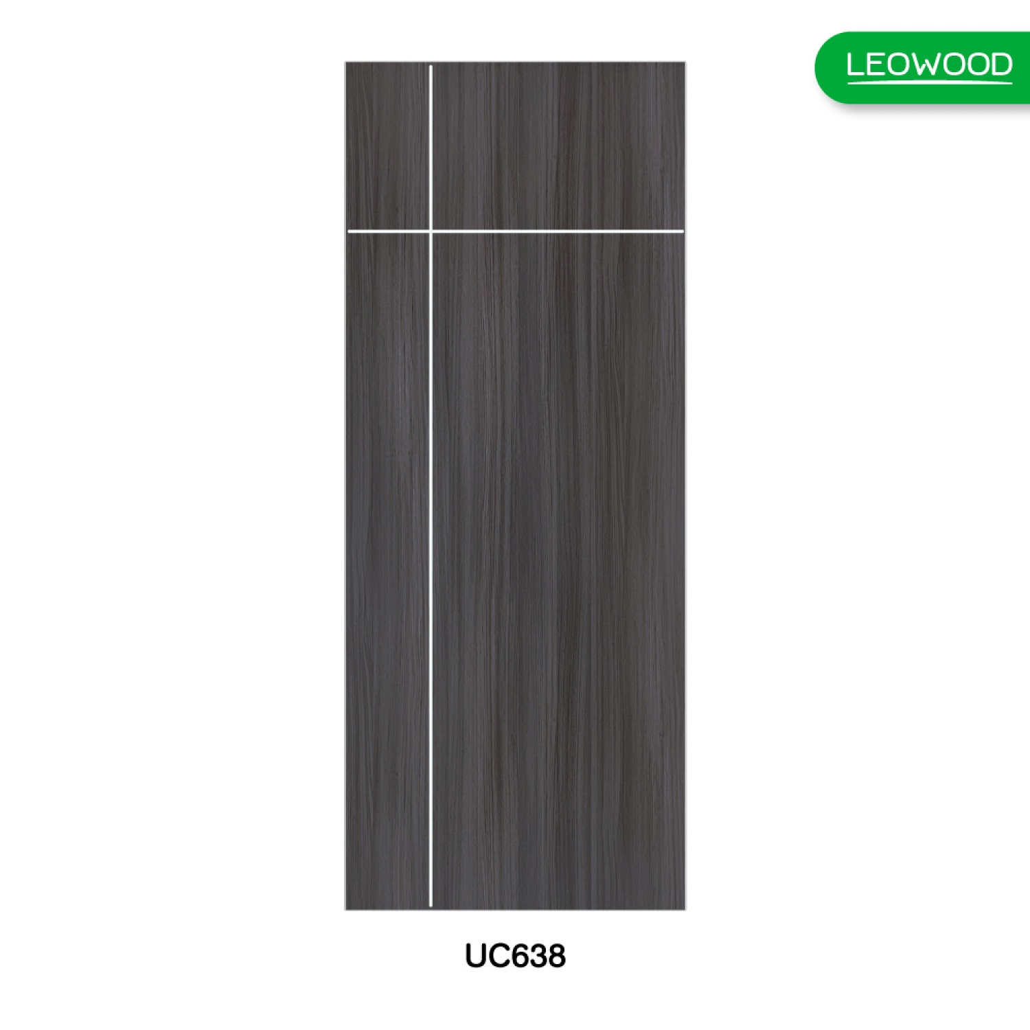 LEOWOOD ประตู UPVC ทนน้ำ ทนปลวก สี Cinereo Oak ลาย 63 ขนาด 80x200 ซ.ม.