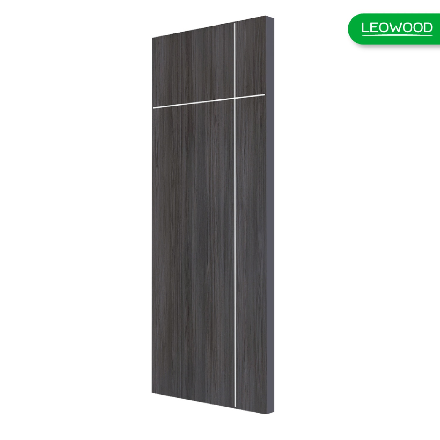 LEOWOOD ประตู UPVC ทนน้ำ ทนปลวก สี Cinereo Oak ลาย 63 ขนาด 80x200 ซ.ม.