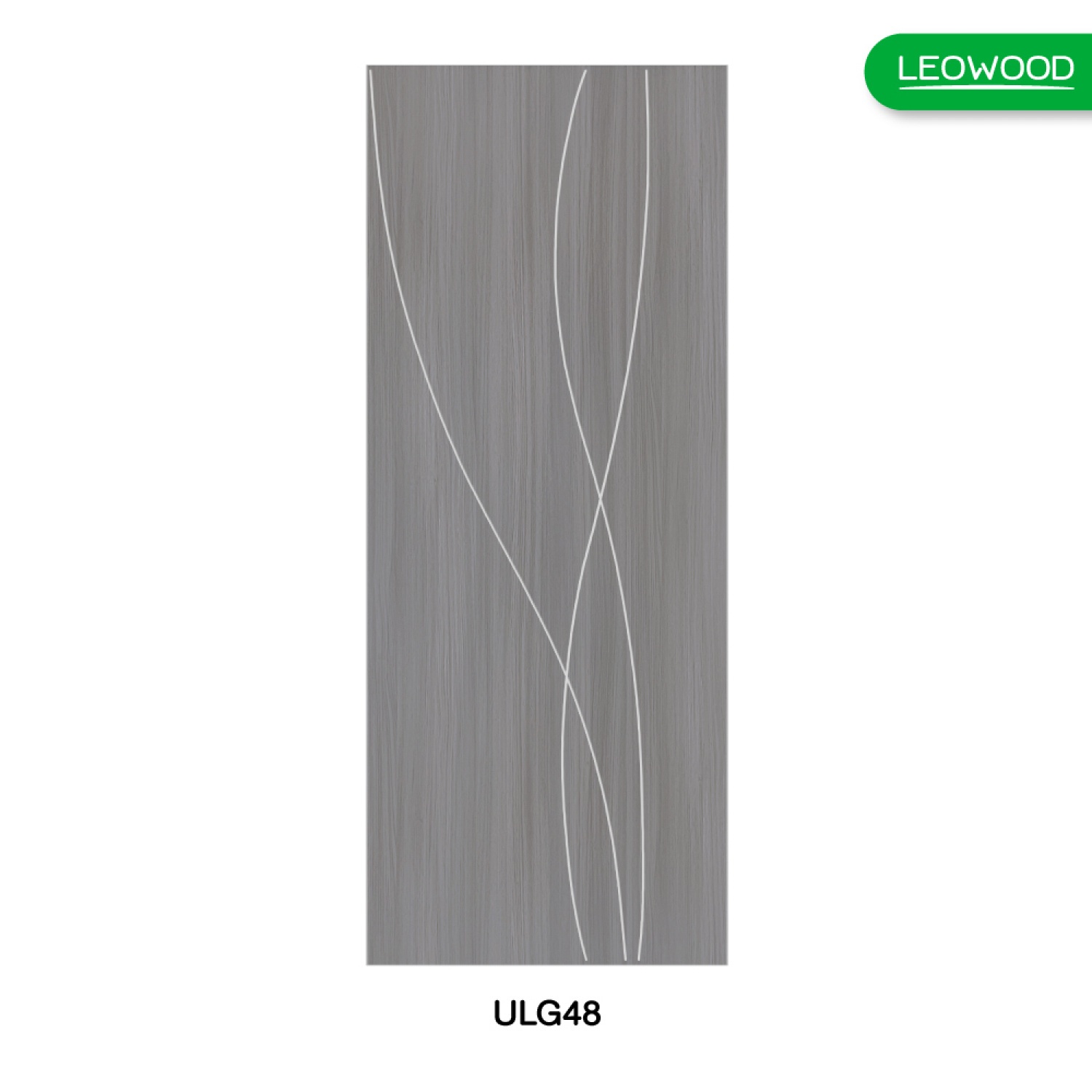 LEOWOOD ประตู UPVC ทนน้ำ ทนปลวก  สี Light Gray ลาย G4 ขนาด 80x200 ซ.ม