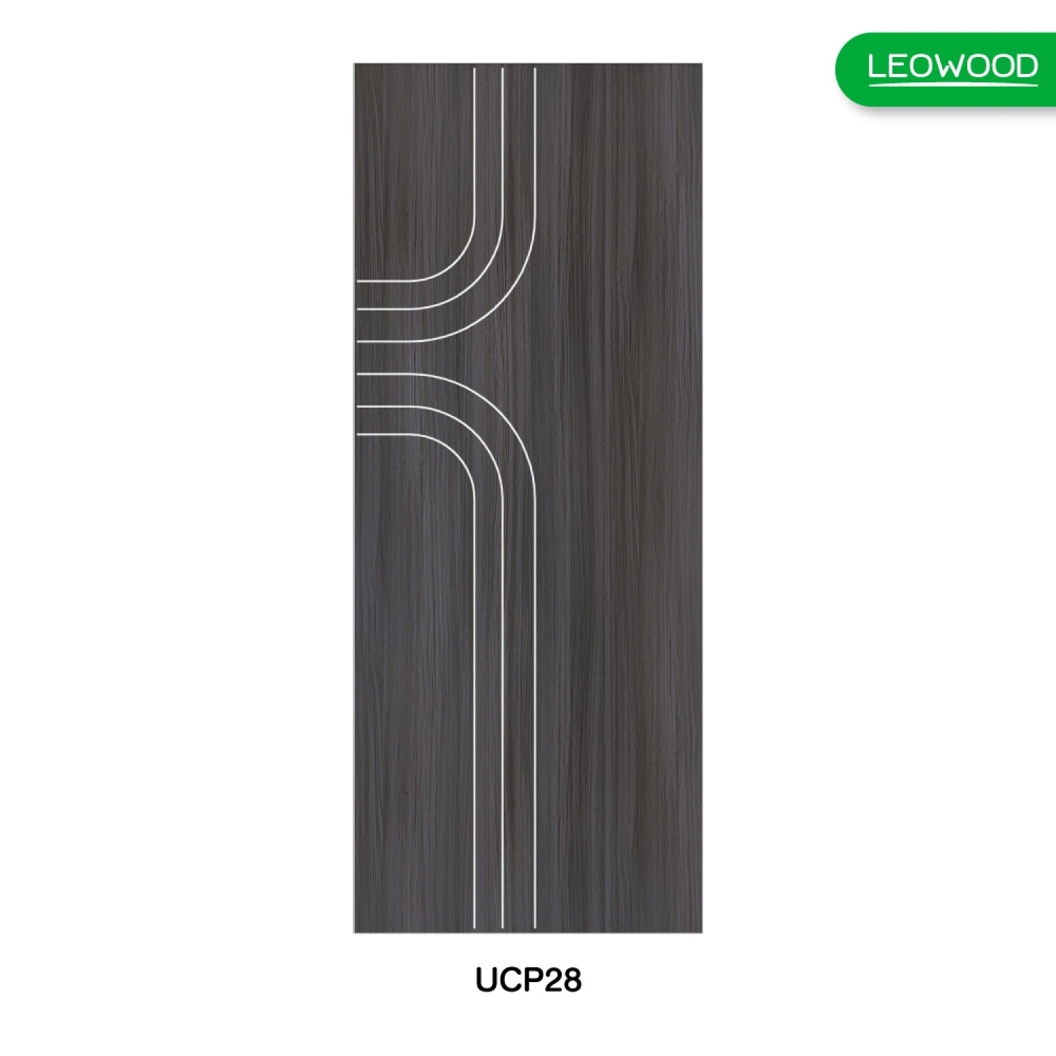 LEOWOODประตู UDoor UPVC ลาย P2 ขนาด 3.5x80x200 ซม. สี Cenerio Oak