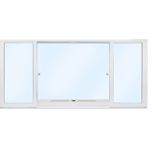 TRUSTAND (J-TRUS) หน้าต่างอะลูมิเนียมมีช่องระบายอากาศ บานเลื่อน SFS JW7-SFS2411-W5G+ 240x110ซม. สีขาว พร้อมมุ้ง