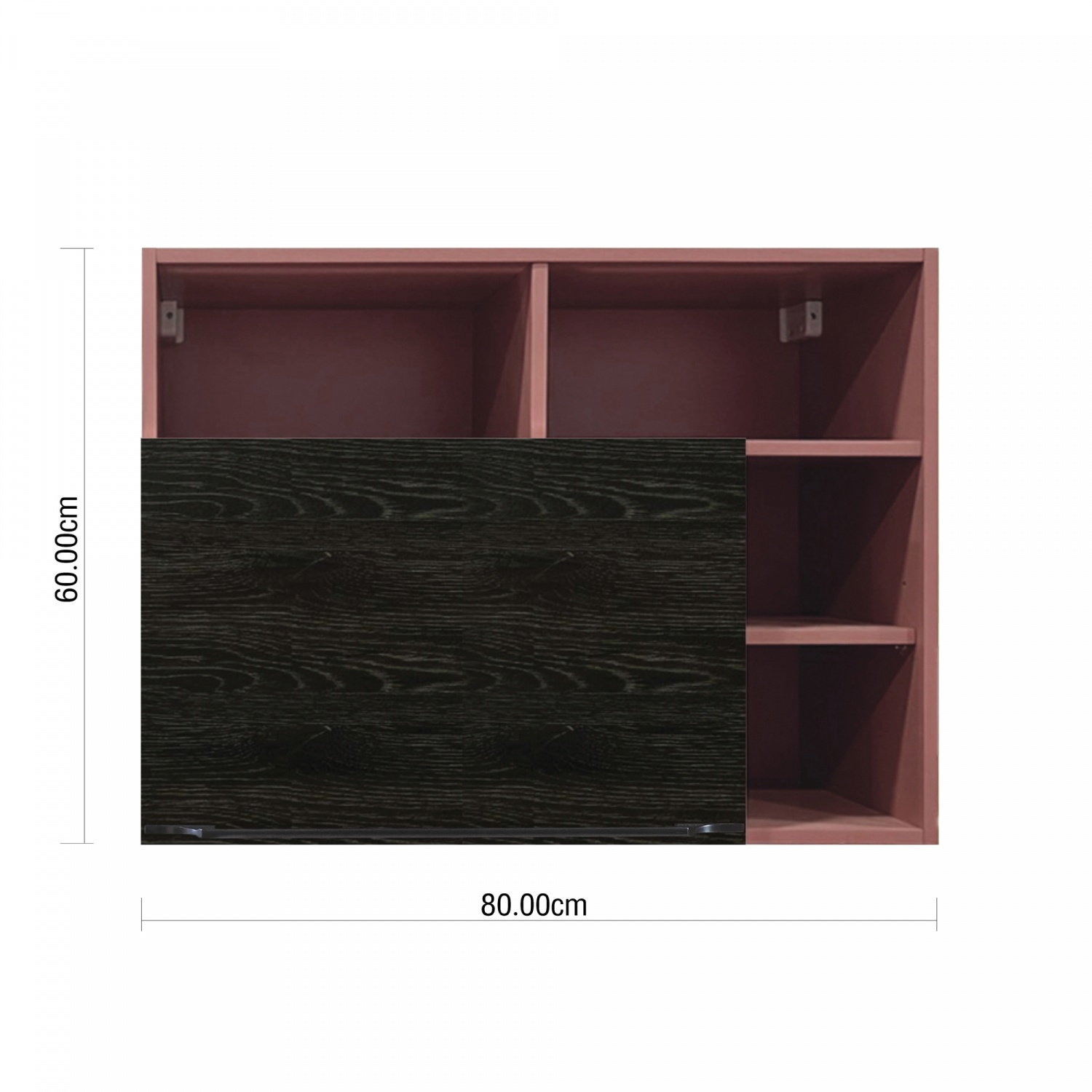 KITZCHO ตู้แขวนตกแต่ง KEM-LUR-W-DC-6080X-DP สีดาร์กโอ๊ก - พิงค์โลตัส