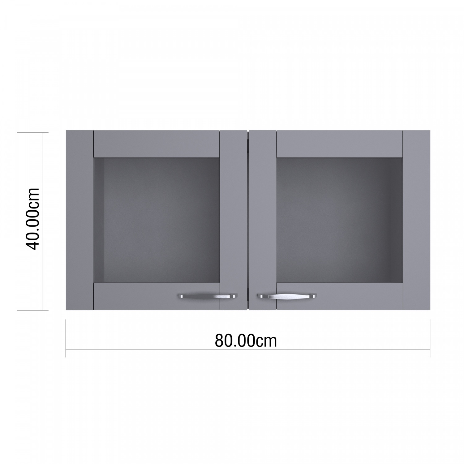 KITZCHO ตู้แขวนบานเปิดกระจก KEC-ZOR-W-GL-4080X-GY สีเทา