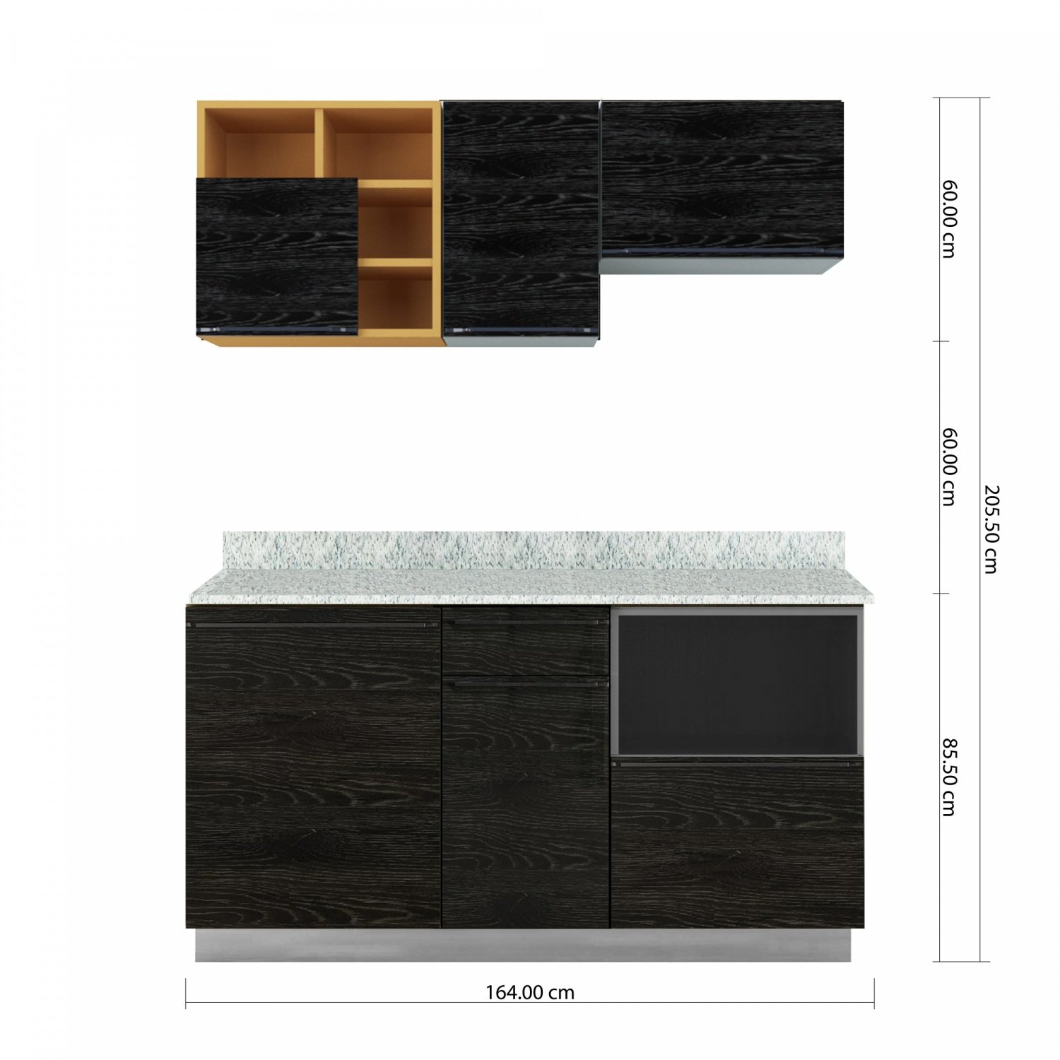 KITZCHO ชุดครัวสำเร็จรูป KEM-LUR-C-FT-00164-DO สีดาร์คโอ๊ค
