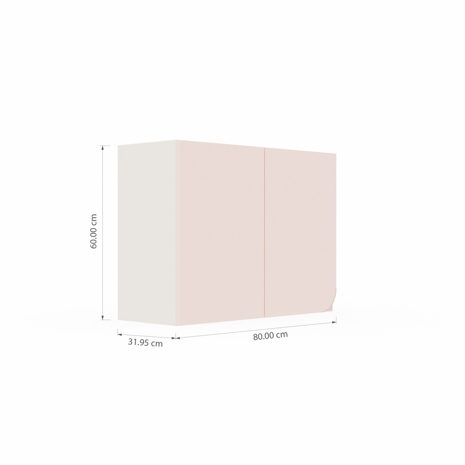 KITZCHO ตู้แขวนเข้ามุมขวาบานทึบตรง6080 KENCURWCF6080RBL สีบลอสซั่ม