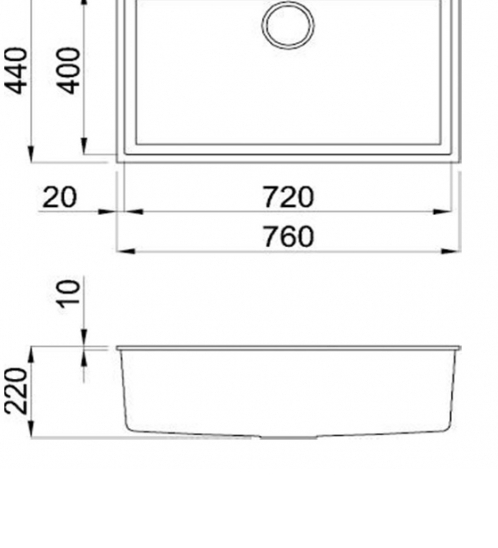 METRIX อ่างล้างจานแกรนิตแบบฝังใต้เคาเตอร์ 1 หลุมไม่มีที่พัก KIN100UBL สีดำ