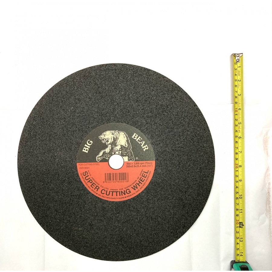 BIG BEAR ใบตัดเหล็กไฟเบอร์ 14นิ้วx3.0มม.(355x2.9x25.4mm) สีดำ