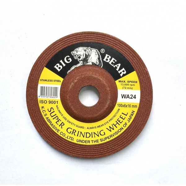BIG BEAR แผ่นเจียร์สแตนเลส 4"X6.0 MM (100x6x16mm) สีแดง