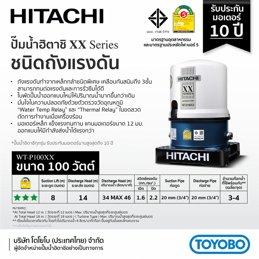 ปั๊มอัตโนมัติ 100 วัตต์