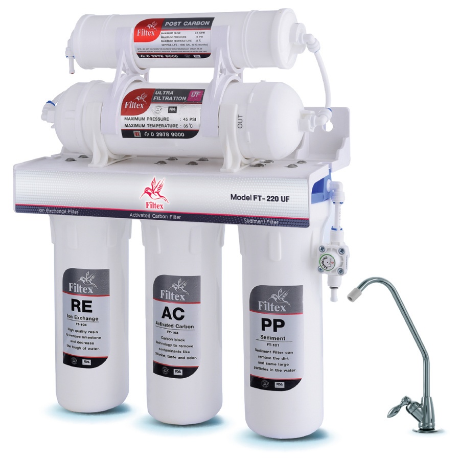 FILTEX เครื่องกรองน้ำดื่ม 5 ขั้นตอน รุ่น FT-220 UF สีขาว