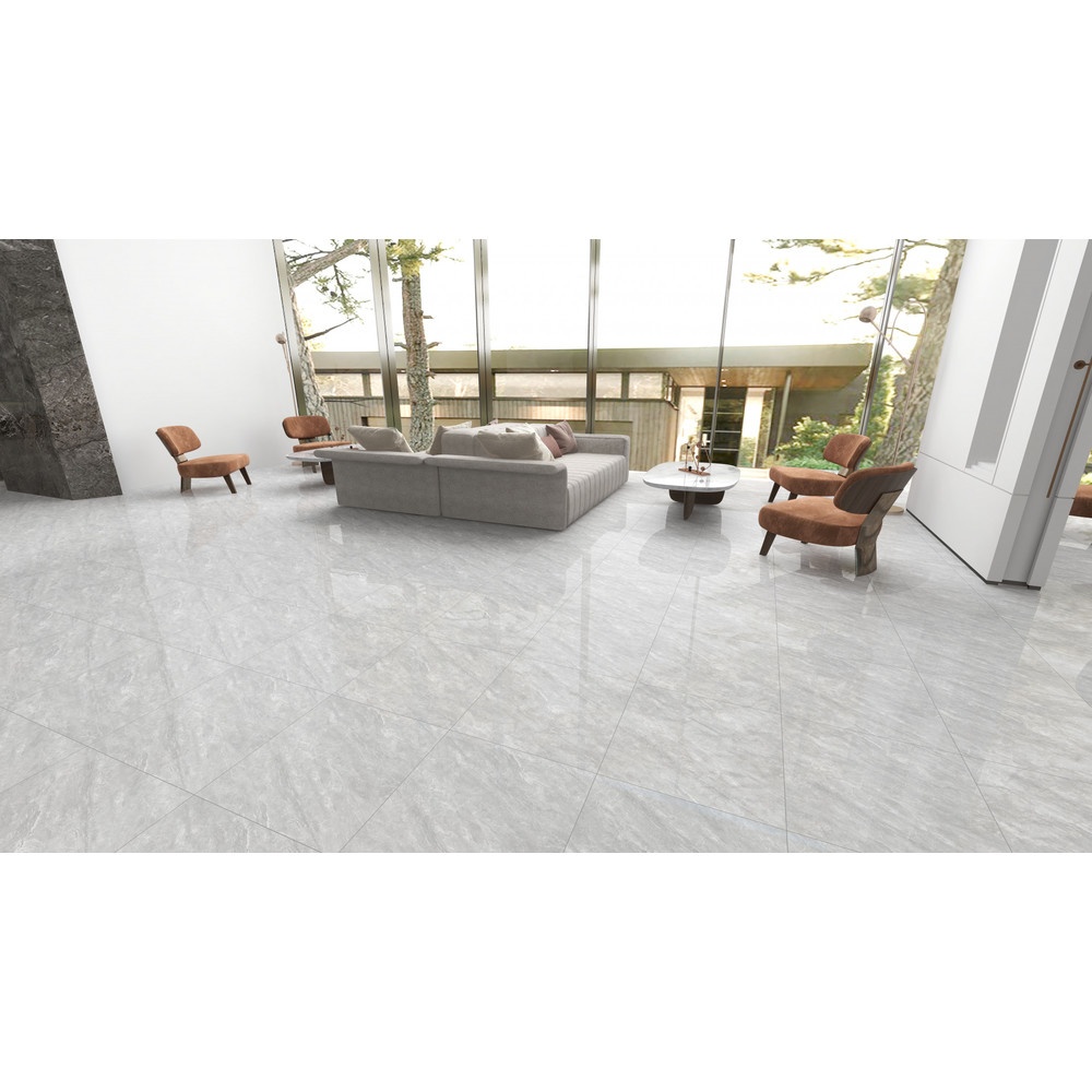 Marbella กระเบื้องพอร์ซเลน 60x60 ซม. รุ่น มอคค่าเกรย์ TSJ-13071  Glossy (4P)