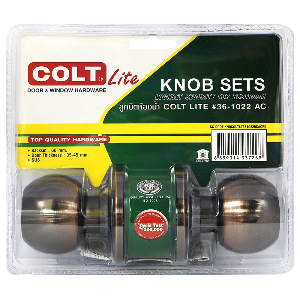 COLT LITE ลูกบิดห้องน้ำ สเตนเลส-201 รุ่น 36-1022 AC สีทองแดงรมดำ