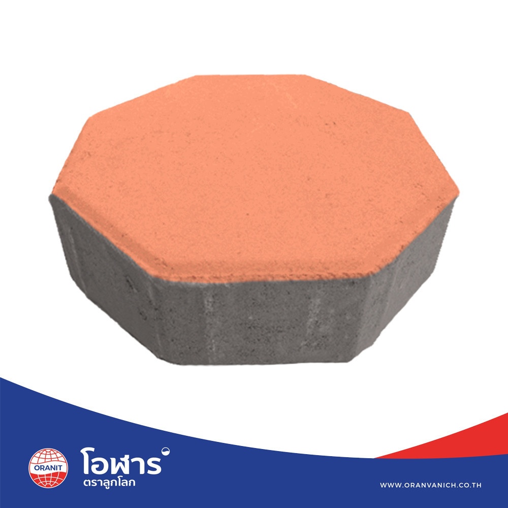 โอฬาร บล็อกปูถนน รุ่น ศิลาดิษฐ์ 6x19.7x19.7ซม. สีอิฐ