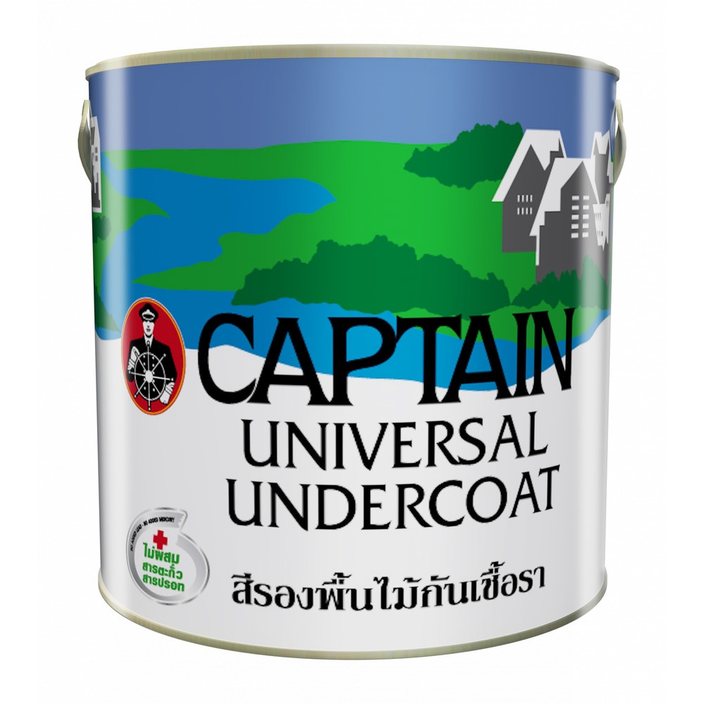 Captain สีรองพื้นไม้กันเชื้อรา กัปตัน #03000 1 กล. สีขาว
