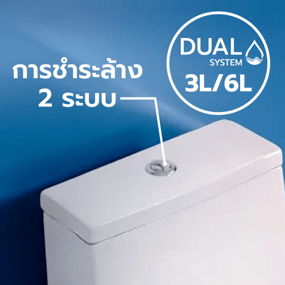 Verno สุขภัณฑ์ชิ้นเดียว แบบกดบน รุ่น ธอร์ VN-3312