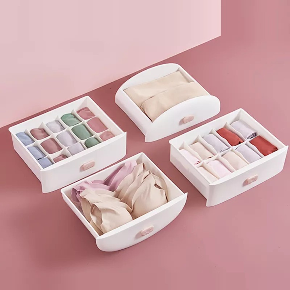 กล่องเก็บของ รุ่น8445-3P ขนาด25.5x34.5x37 ซม. สีชมพู