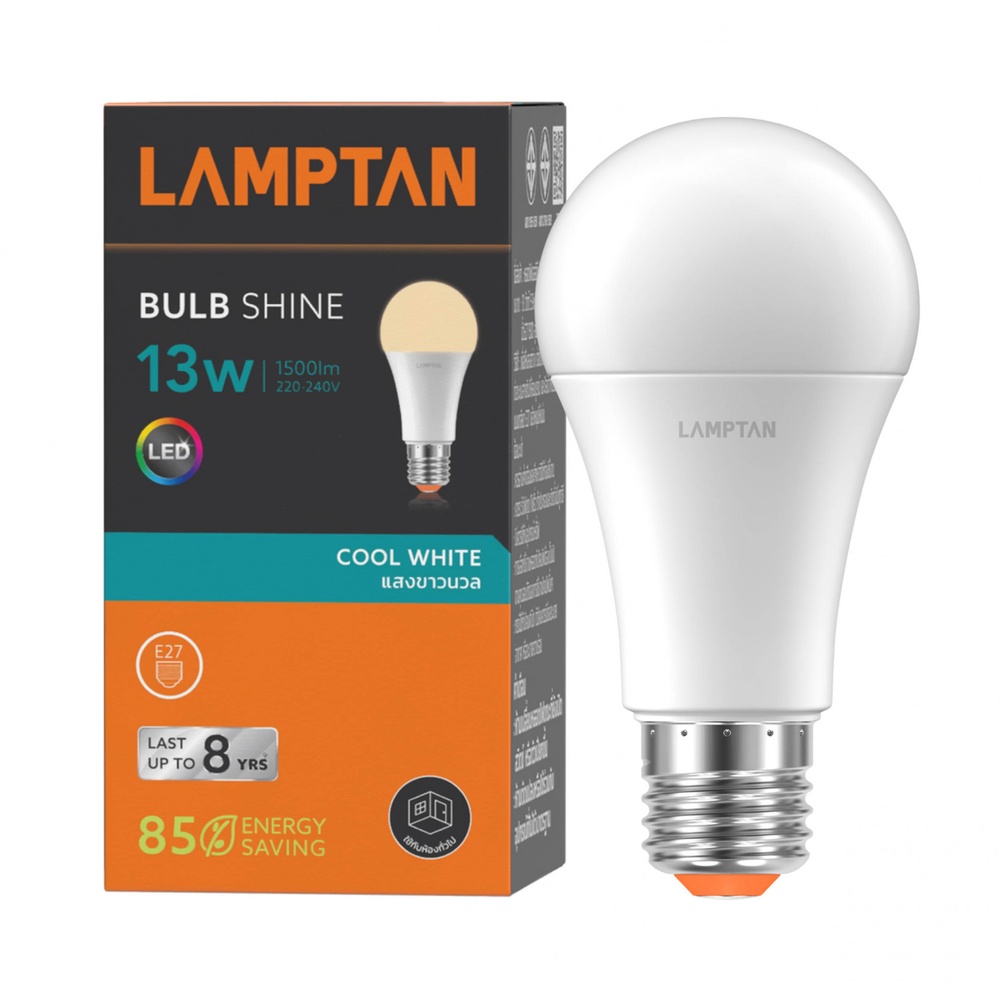 Lamptan หลอดไฟ LED BULB 13W รุ่น SHINE E27 แสงคลูไวท์