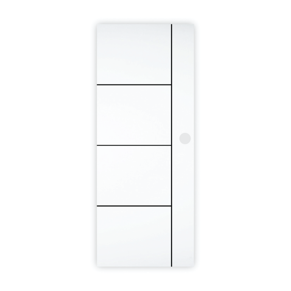 WELLINGTAN ประตูภายนอก UPVC เซาะร่อง รุ่น OK-009N ขนาด 80x200 ซม. สีขาว (เจาะลูกบิด)