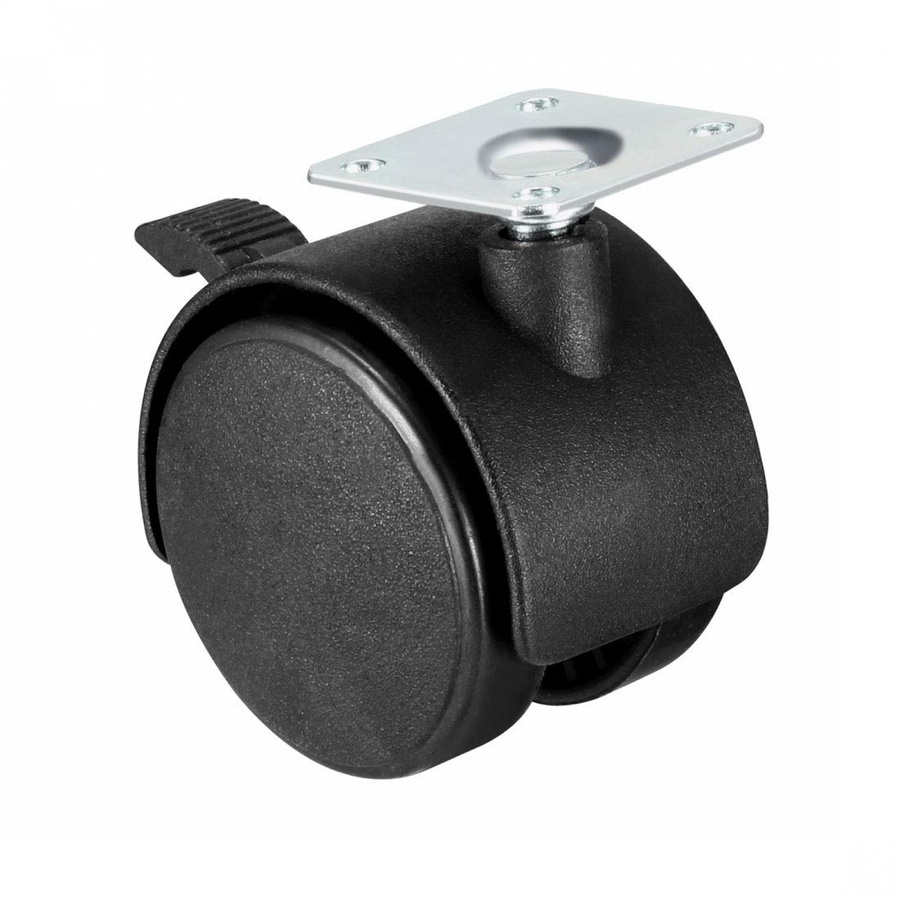 KAMPER ล้อแป้นหมุน Black Nylon มีเบรค 50มม (2นิ้ว) รุ่น TWPB-50
