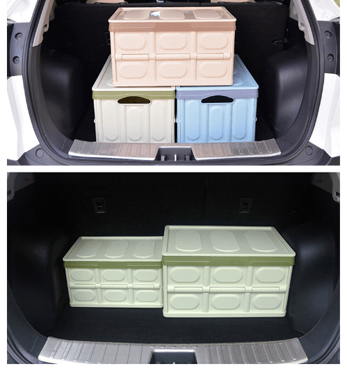 GOME กล่องเก็บของพับเก็บได้ พร้อมฝาปิด 30ลิตร  ขนาด 30×43×23 ซม. รุ่น TZ02 สีเขียวอ่อน
