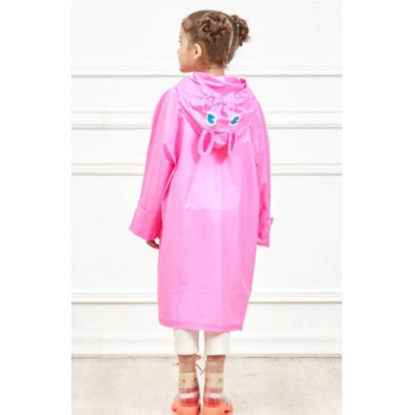 ชุดกันฝนพลาสติก EVA ไซส์ M รุ่น MJ018-PK สีชมพู สำหรับเด็ก 6-10ขวบ