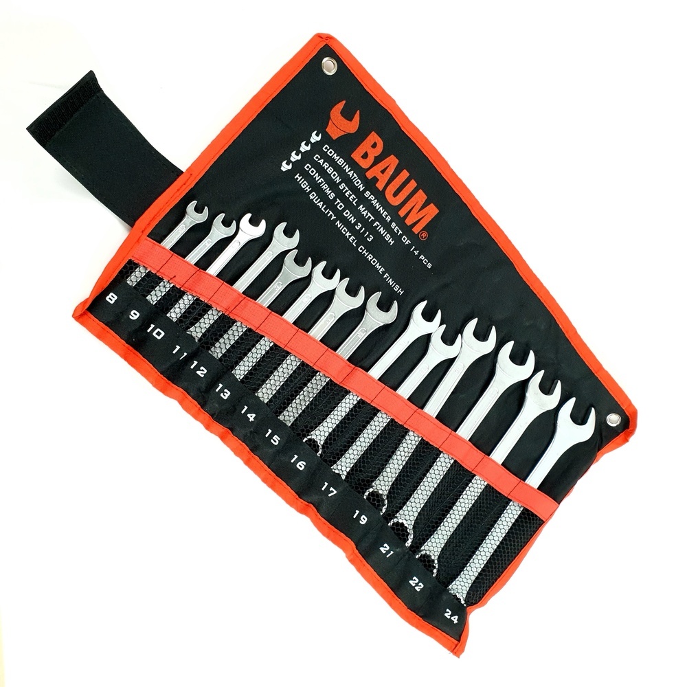 BAUM ชุดประแจแหวนข้างปากตาย  14 ตัว / ชุด (Carbon-Steel)
