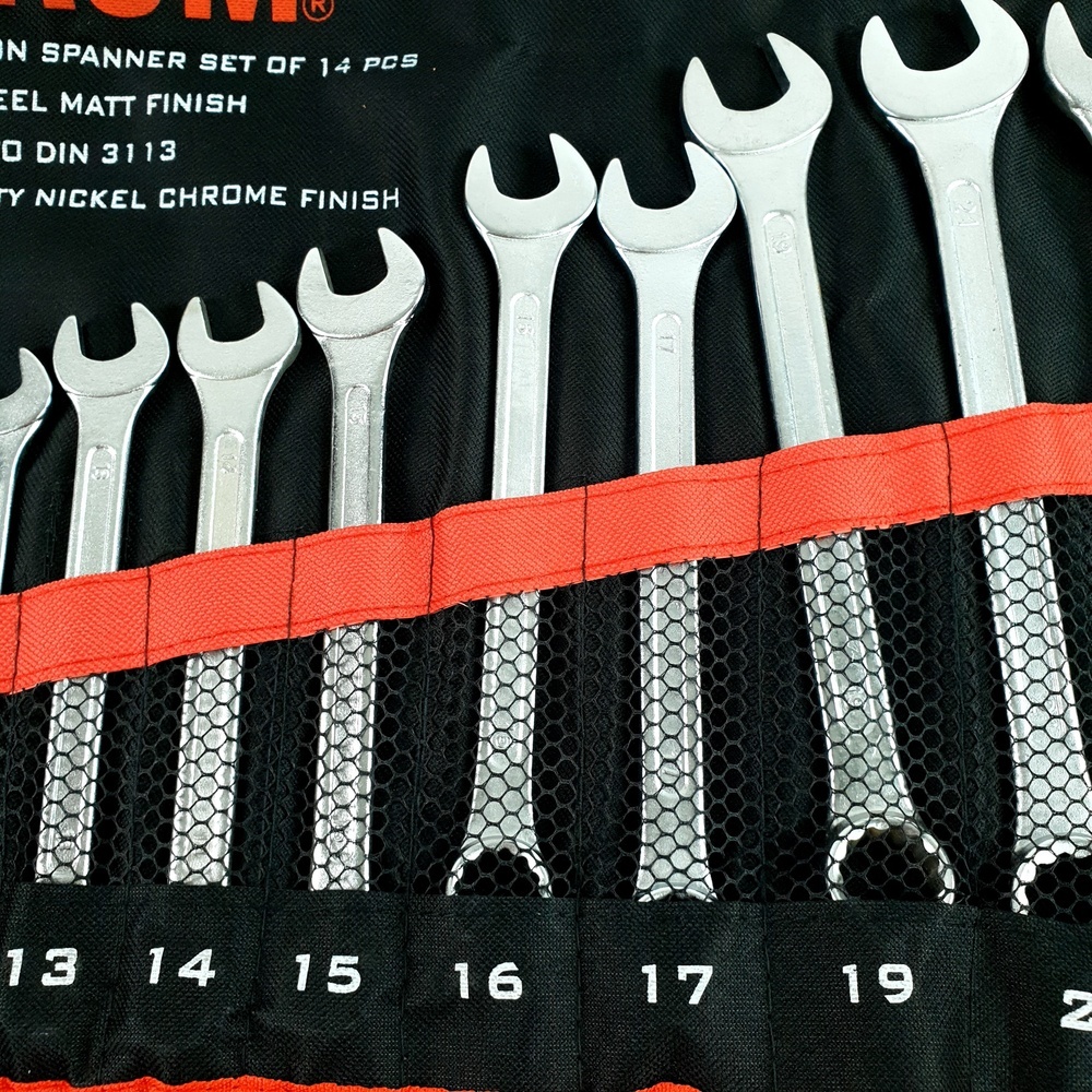 BAUM ชุดประแจแหวนข้างปากตาย  14 ตัว / ชุด (Carbon-Steel)
