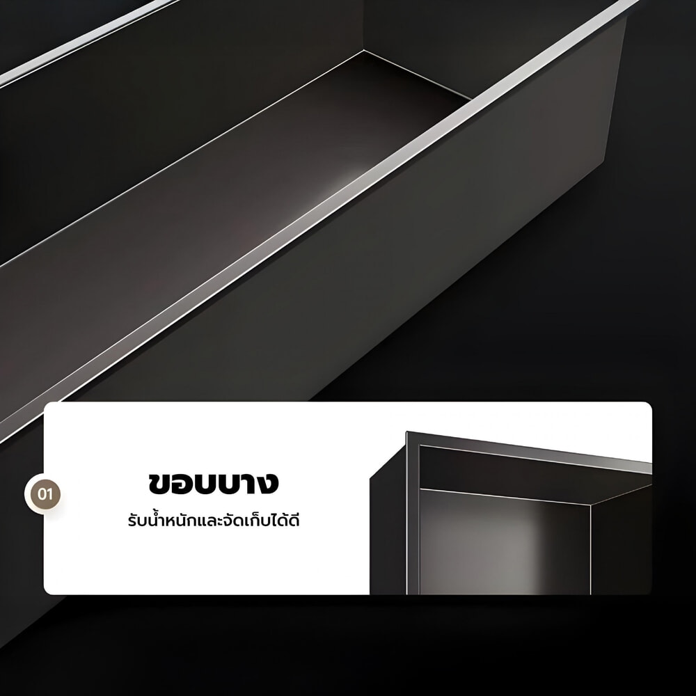 Verno ชั้นวางของฝังผนังสเตนเลส304 3 ชั้น รุ่น ST04 12.5X28X90CM  สีแชมเปญ