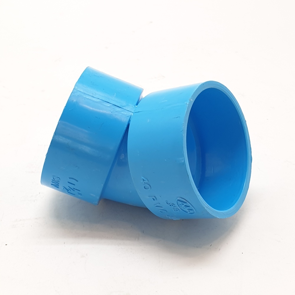 AAA ข้องอ 45 บาง 1 1/2"(40) ชั้น 8.5 สีฟ้า