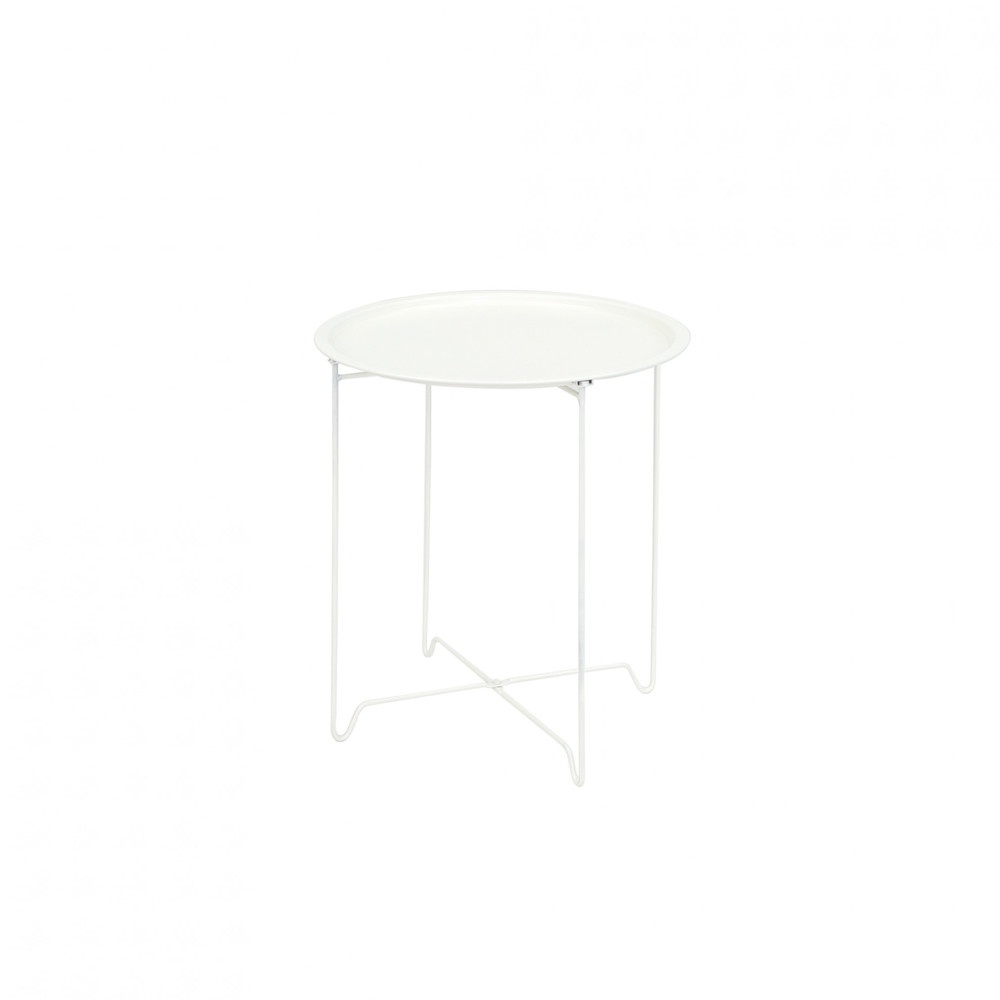 DELICATO โต๊ะวางถาด รุ่น LUNA-WHITE ขนาด 46x46x51 ซม. สีขาว