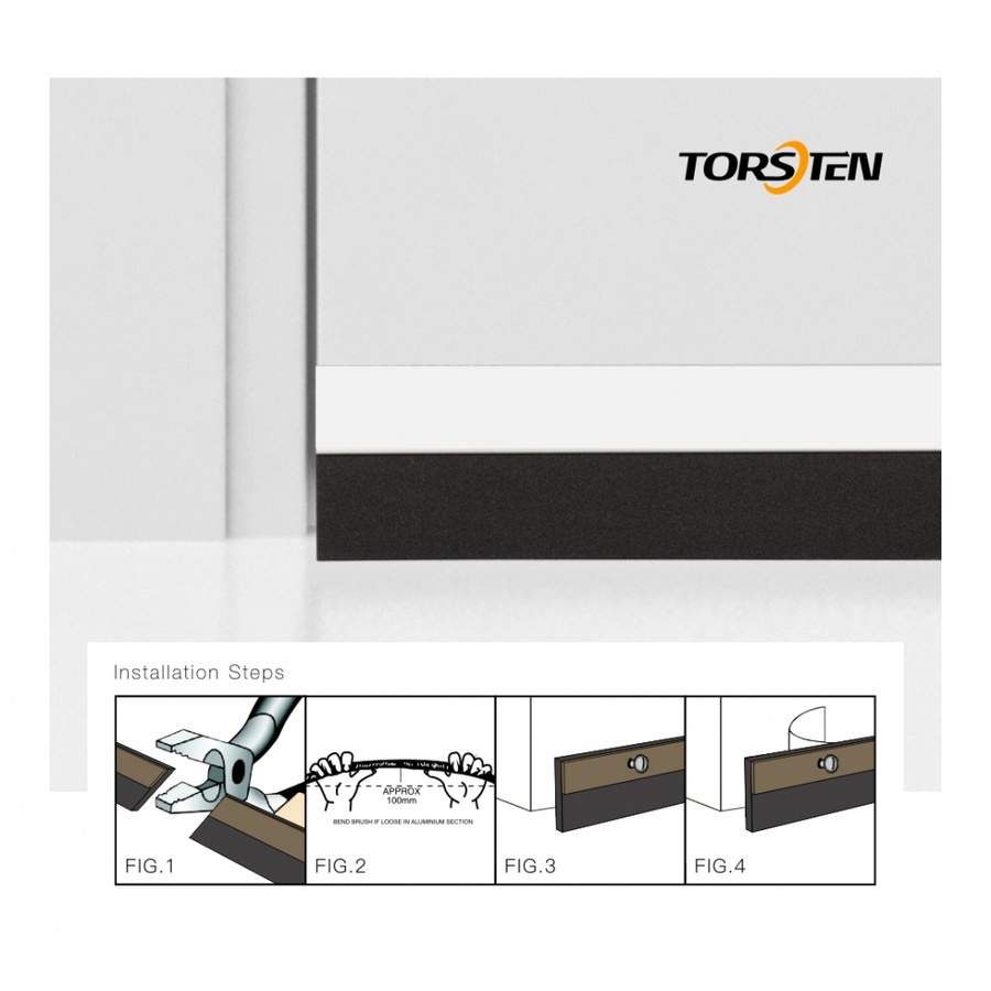 TORSTEN เส้นกันแมลงอะลูมิเนียม แถบพีวีซี รุ่น KZT091-WH1 100ซม. สีขาว