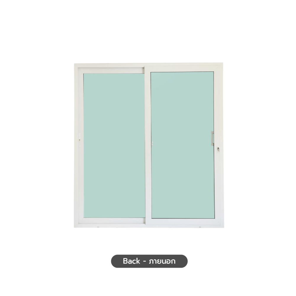 WELLINGTAN ประตูไวนิล บานเลื่อน SS GD003 200x205ซม. สีขาว พร้อมมุ้ง