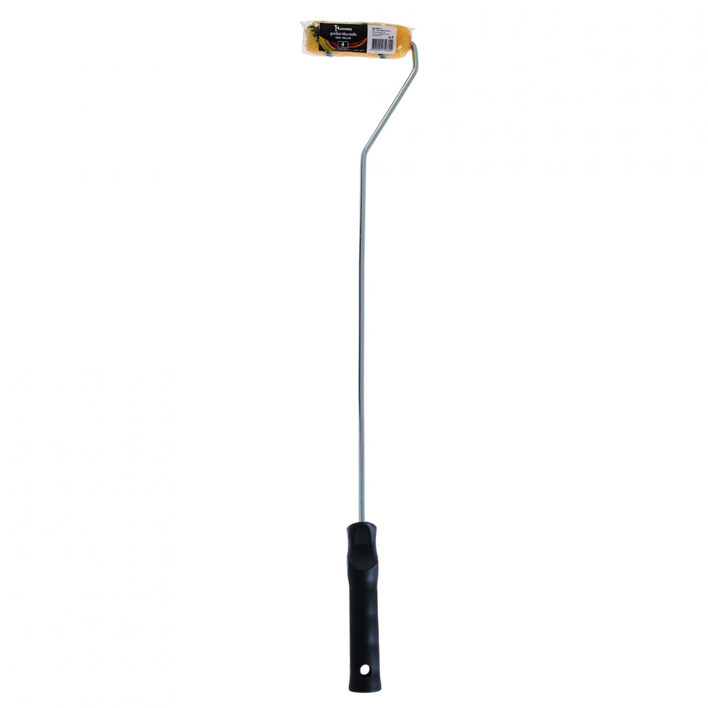 HUMMER ลูกกลิ้งทาสี 4นิ้ว Mini รุ่น GBH-MSPL-4 ขนสีเหลือง-ดำ ด้ามยาว 26”