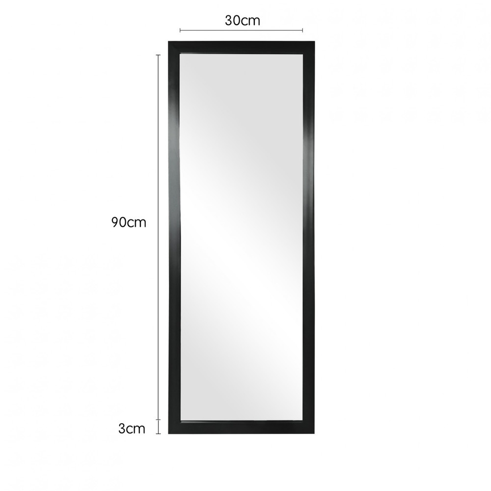 Nice กระจกมีกรอบ (PS)  รุ่น สลิม-แบล็ค ขนาด 30x90 ซม. สีดำ