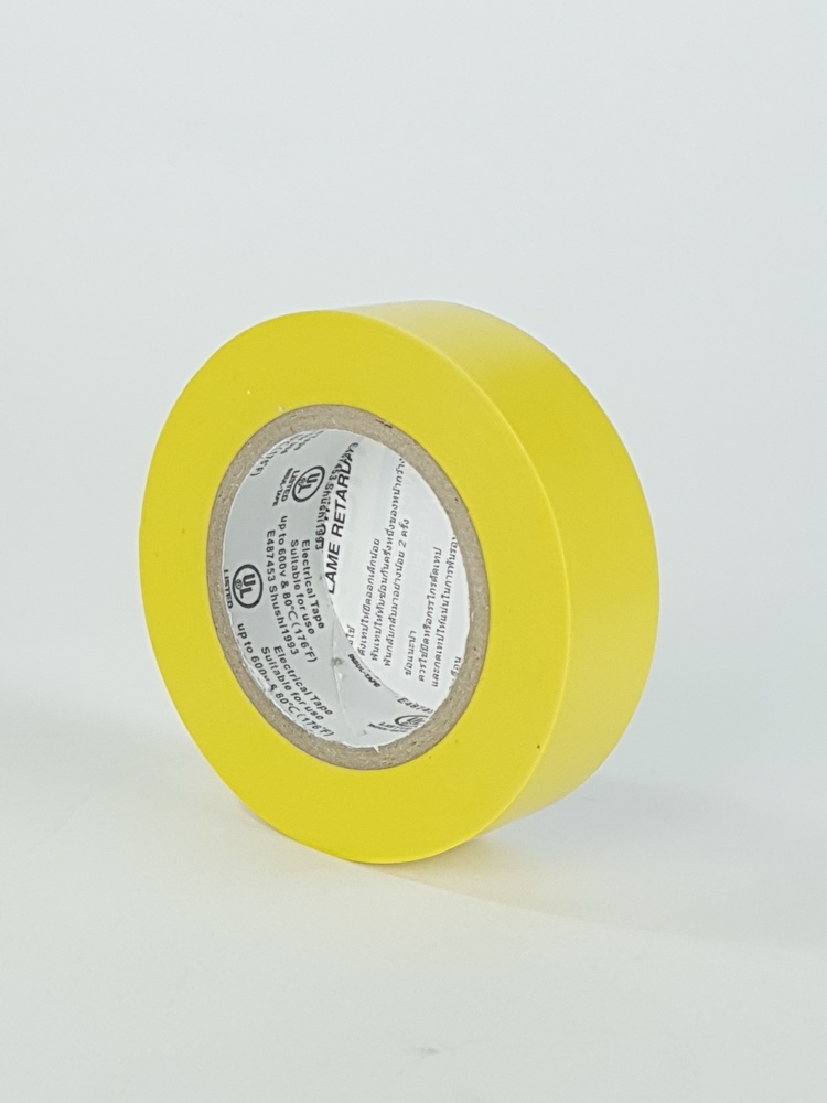 SHUSHI เทปพันสายไฟทั่วไป ¾” 0.18mm ยาว 10m รุ่น SS1993-104 yellow