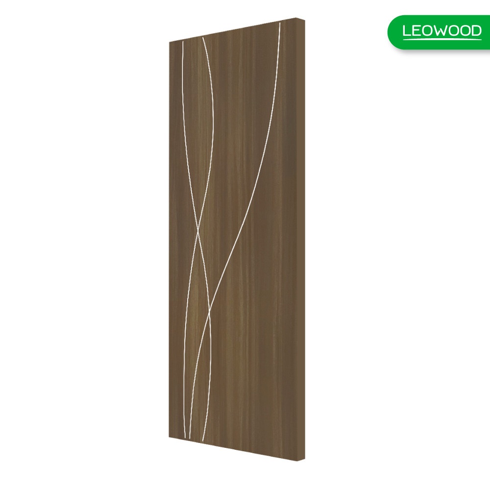 LEO WOOD ประตู UDoor UPVC ลาย G4 ขนาด 3.5x90x200 ซม.  สี Brownie Oak